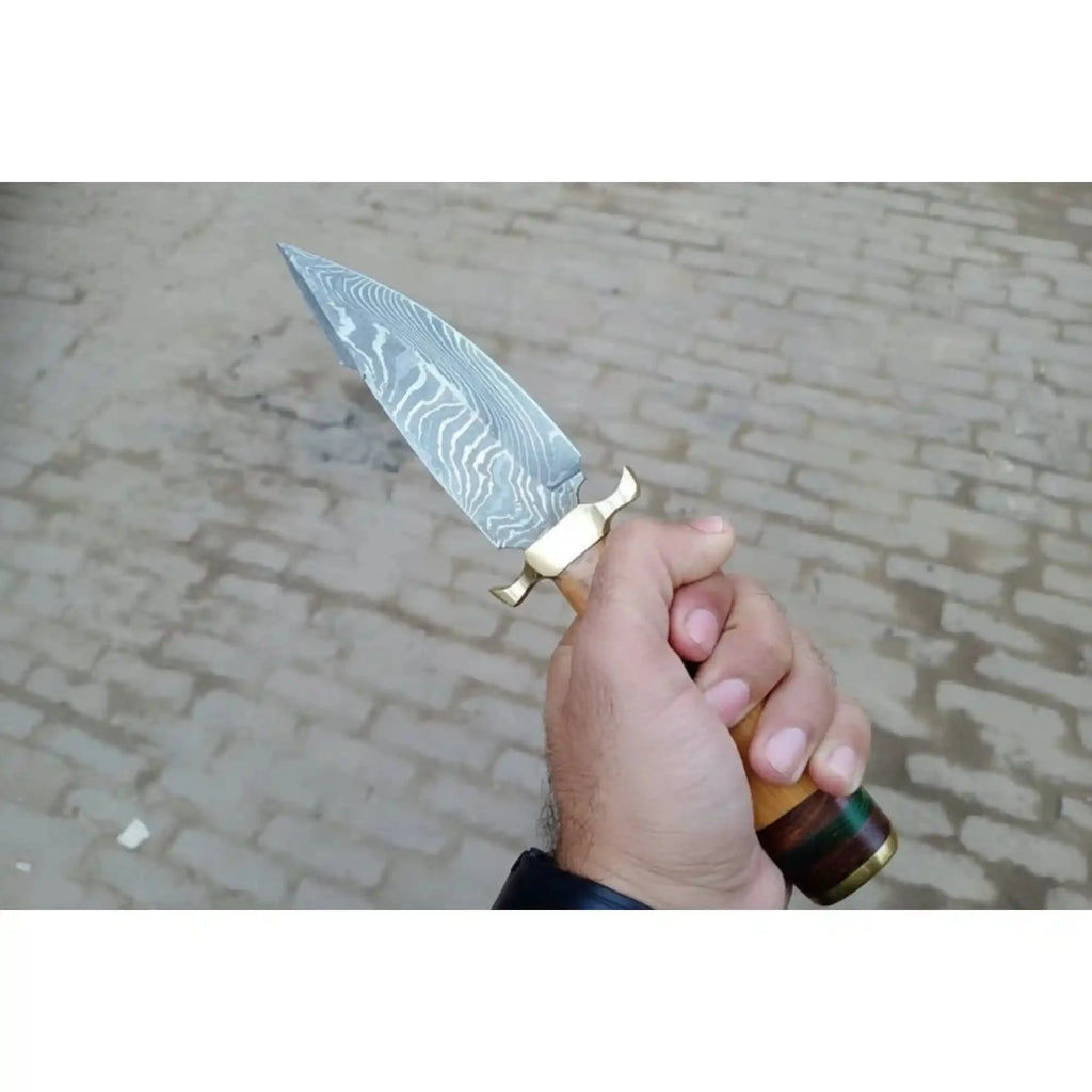 10” Damascus steel Hunting Knife with Olive wood handle