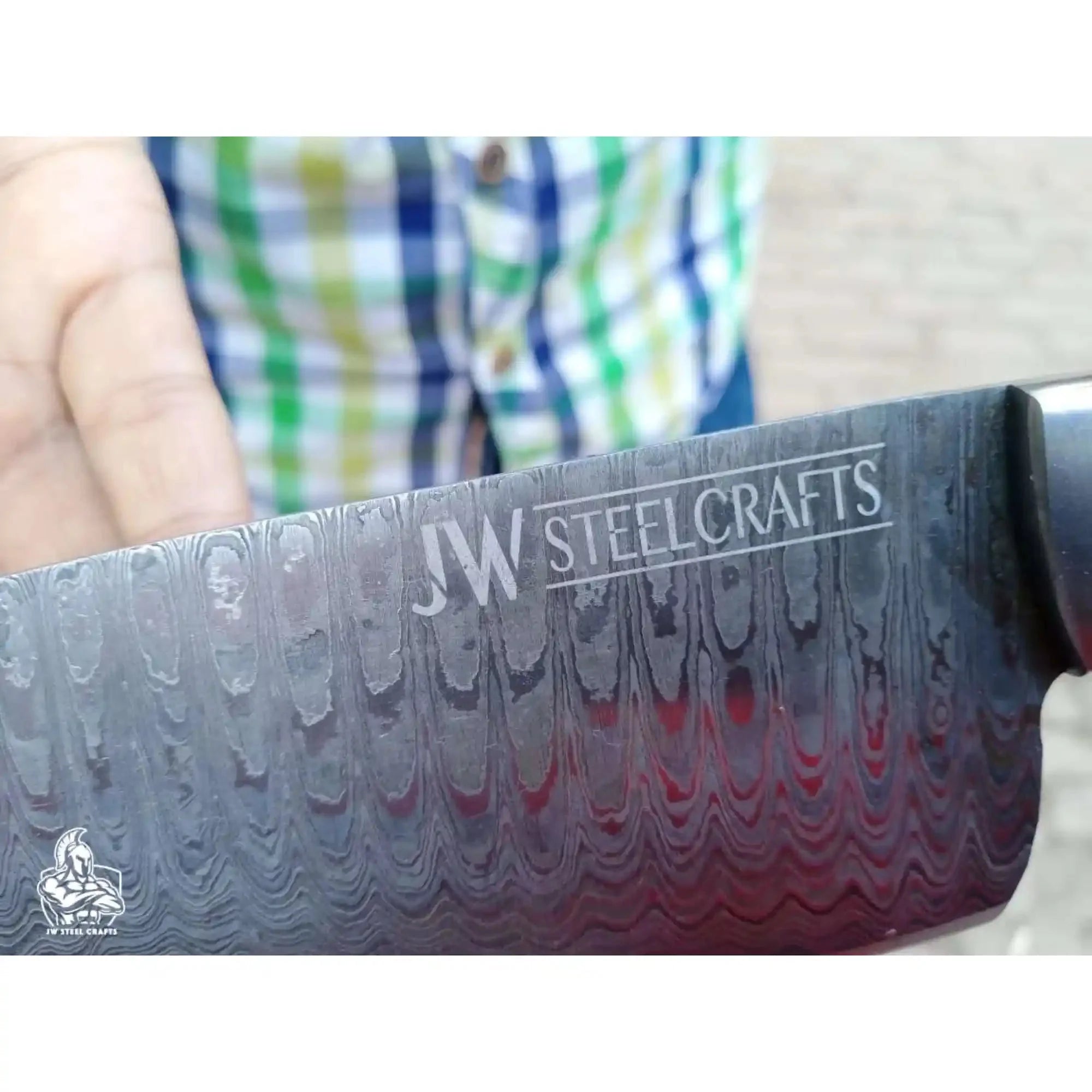 2-Piece Hand-Forged Chef Knife Pair — Pattern-Welded Damascus with Black Micarta Handles (Professional Set)
