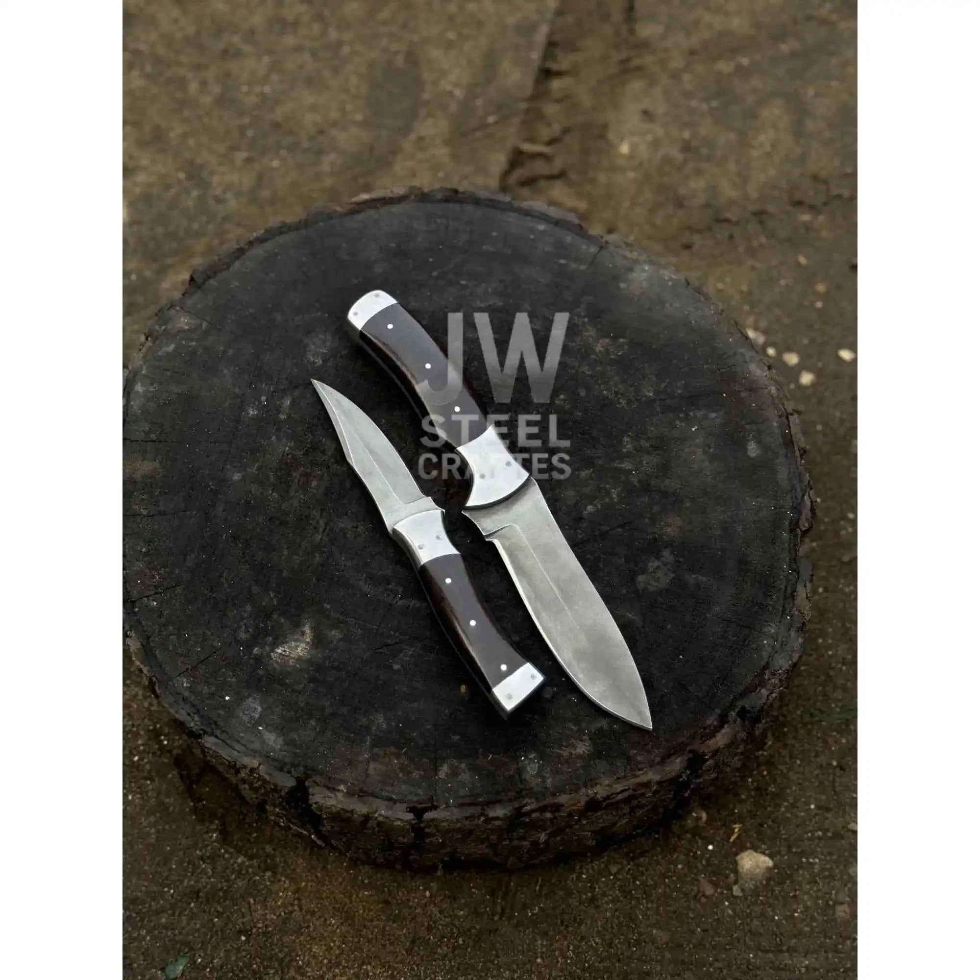 Hand-Forged 3-Piece Kitchen Knife Set with  Dark Rosewood Handles