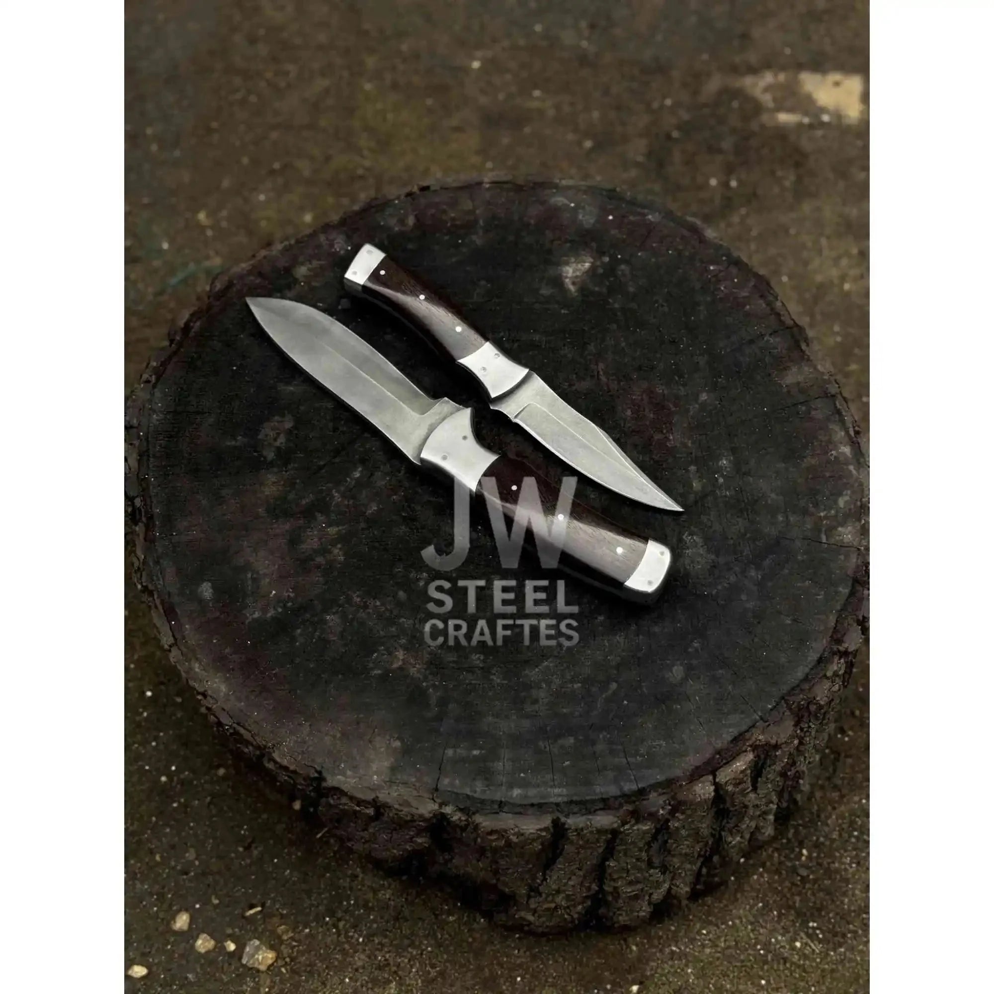 Hand-Forged 3-Piece Kitchen Knife Set with  Dark Rosewood Handles