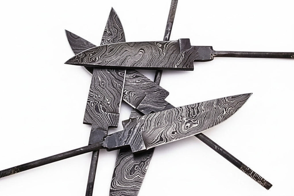 5-Piece Hand Forged Damascus Hunting Knife Blanks Set