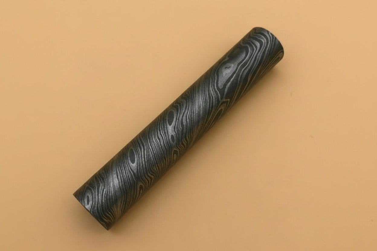 Custom Handmade Damascus Steel Round Rod 5.5 Inch 25.5 mm Diameter