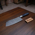 7-Inch Damascus Blade Cleaver — Hand-Forged, Micarta Handle