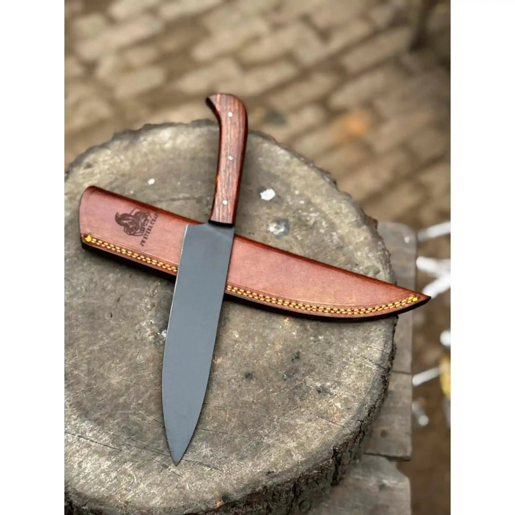 Black Blade Chef Knife Full Tang with Custom Handle