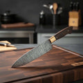 8-Inch Damascus Gyuto Chef Knife Twisted Steel Rosewood Handle
