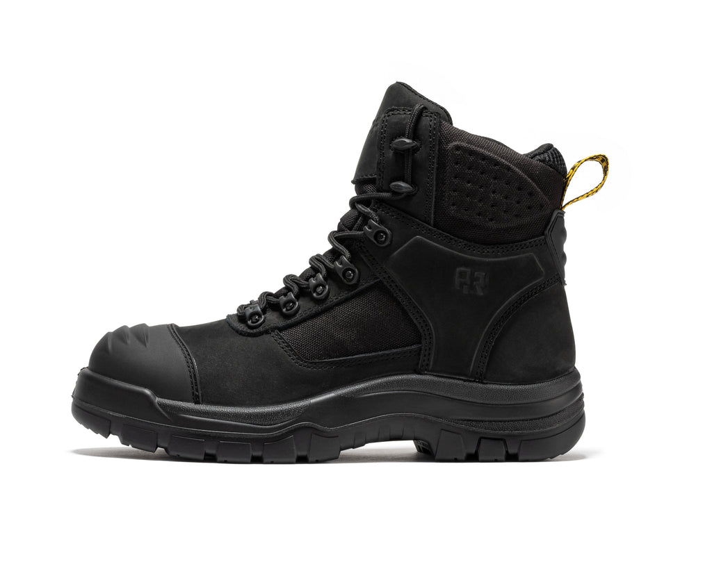 ROCKROOSTER Stowe Black 7 inch Composite Toe Leather Work Boots CP212BK