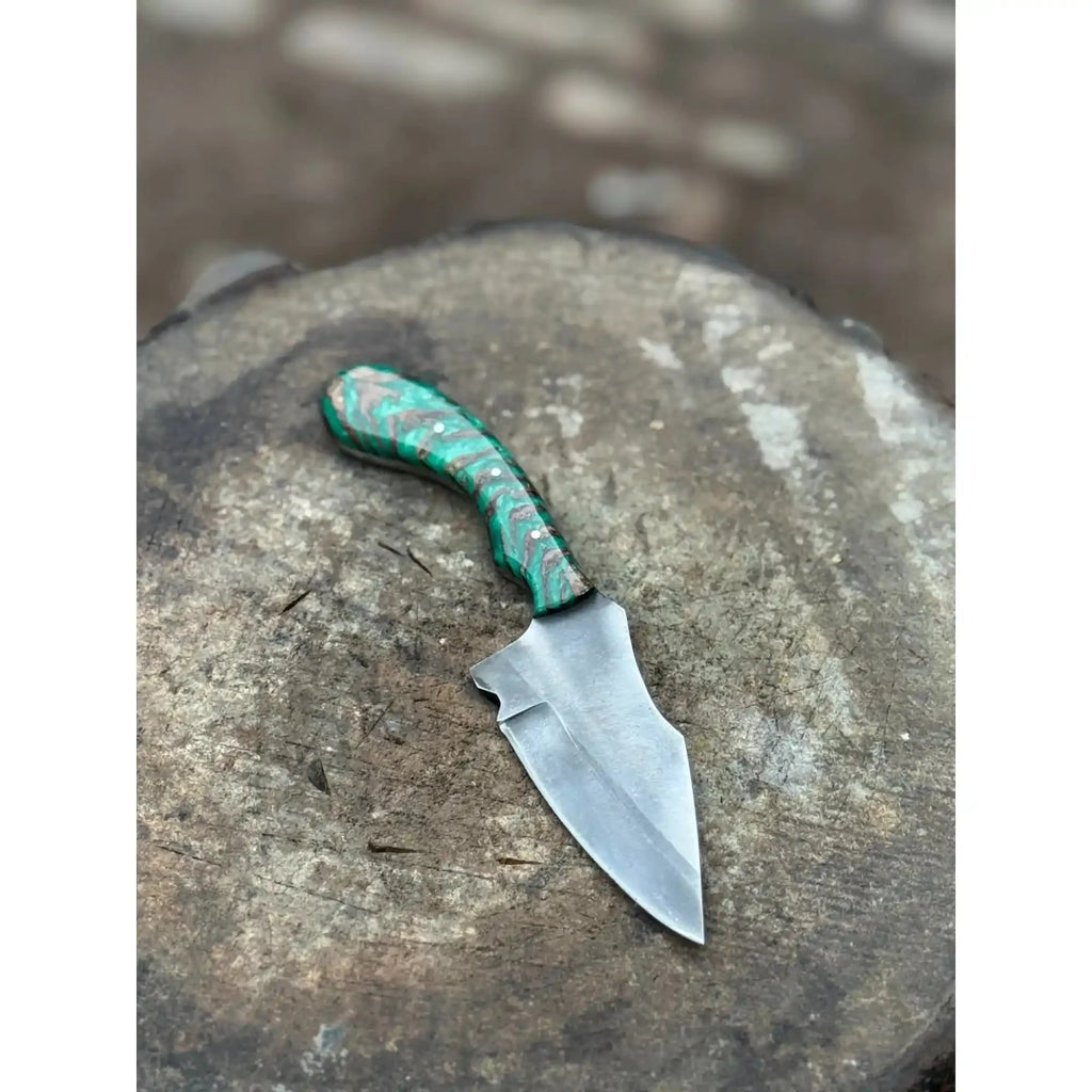 Acid Washed Stainless Steel Hunting Knife – Pinecone Handle | Outdoor & Camping Knife