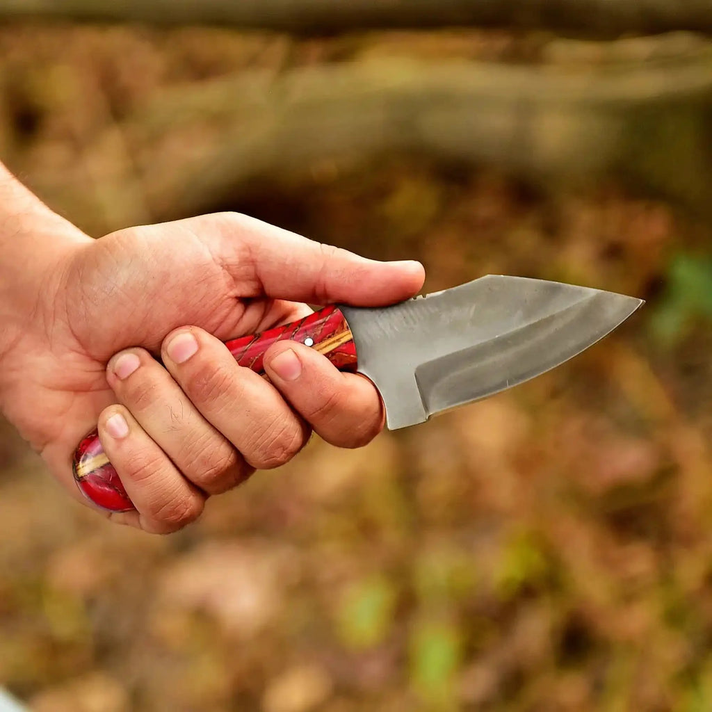 Acid Washed Stainless Steel Hunting Knife – Pinecone Handle | Outdoor & Camping Knife