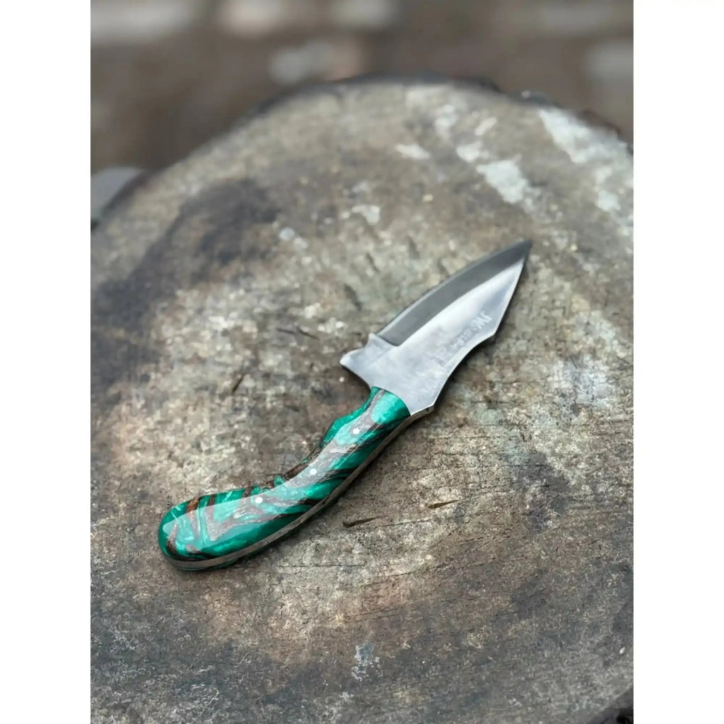 Acid Washed Stainless Steel Hunting Knife – Pinecone Handle | Outdoor & Camping Knife