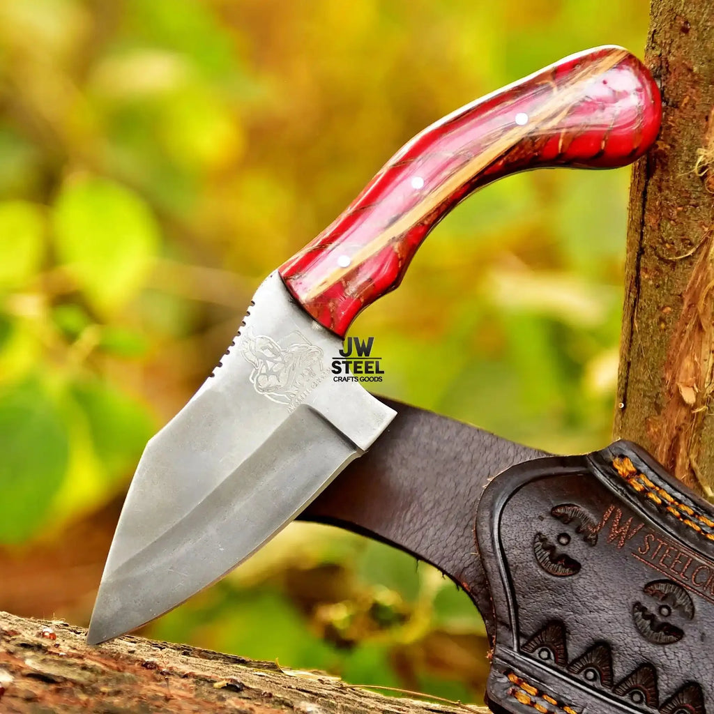 Acid Washed Stainless Steel Hunting Knife – Pinecone Handle | Outdoor & Camping Knife