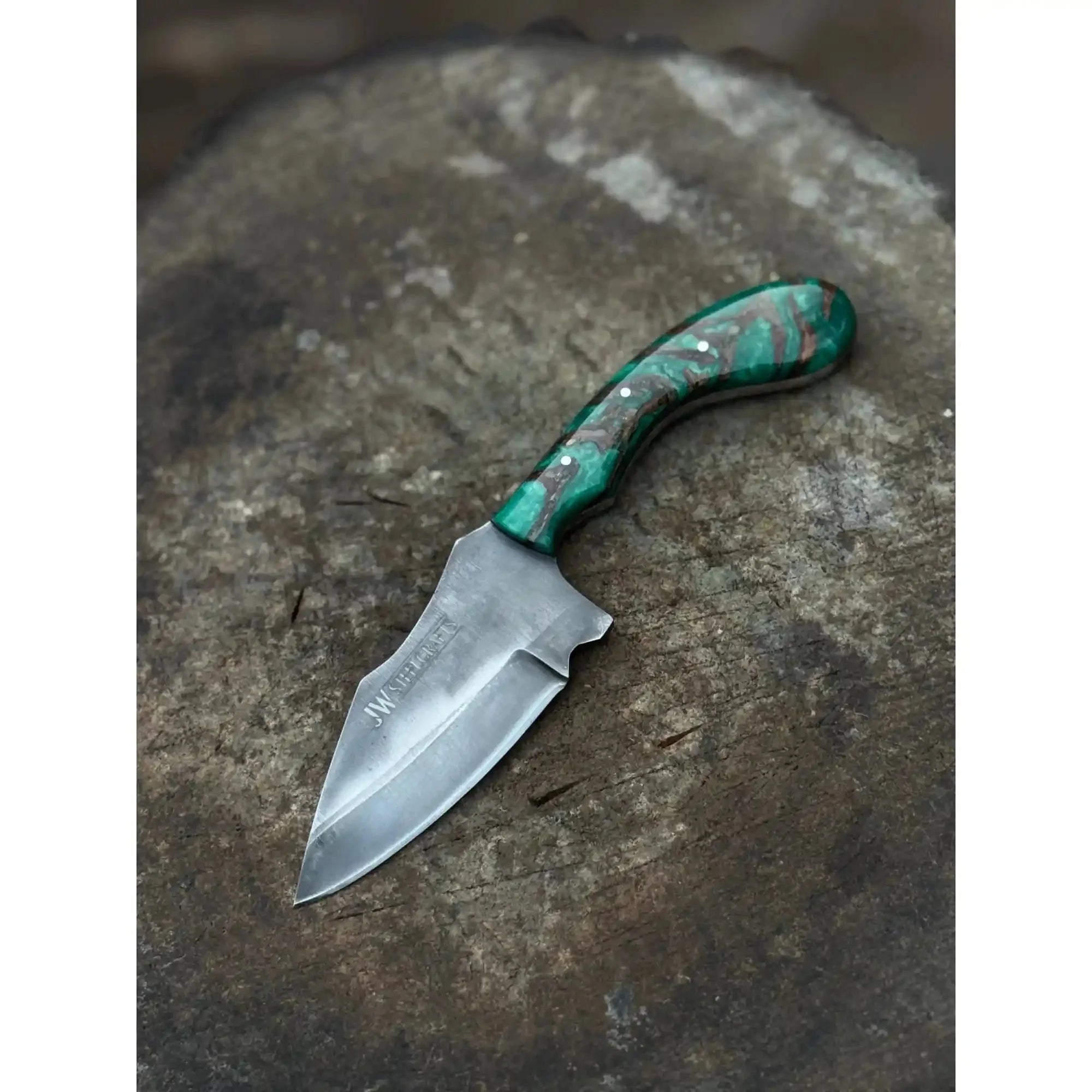 Acid Washed Stainless Steel Hunting Knife – Pinecone Handle | Outdoor & Camping Knife