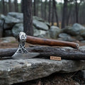Beautiful handmade steel axe with wood handle
