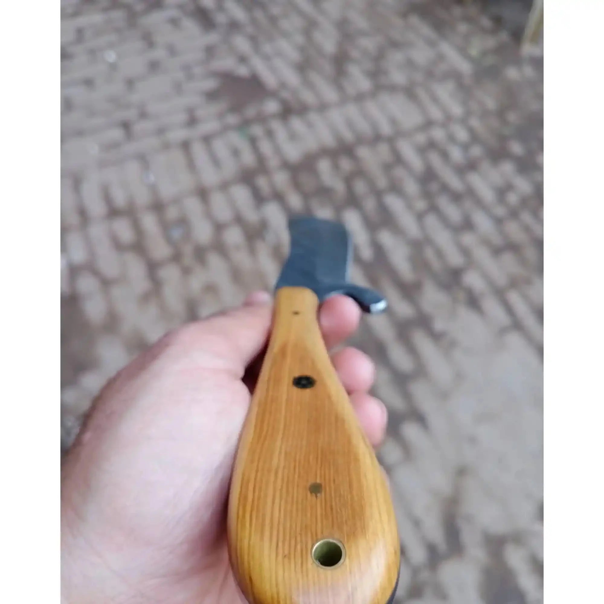Damascus Bull Cutter Knife Twisted Steel Olive Wood Handle