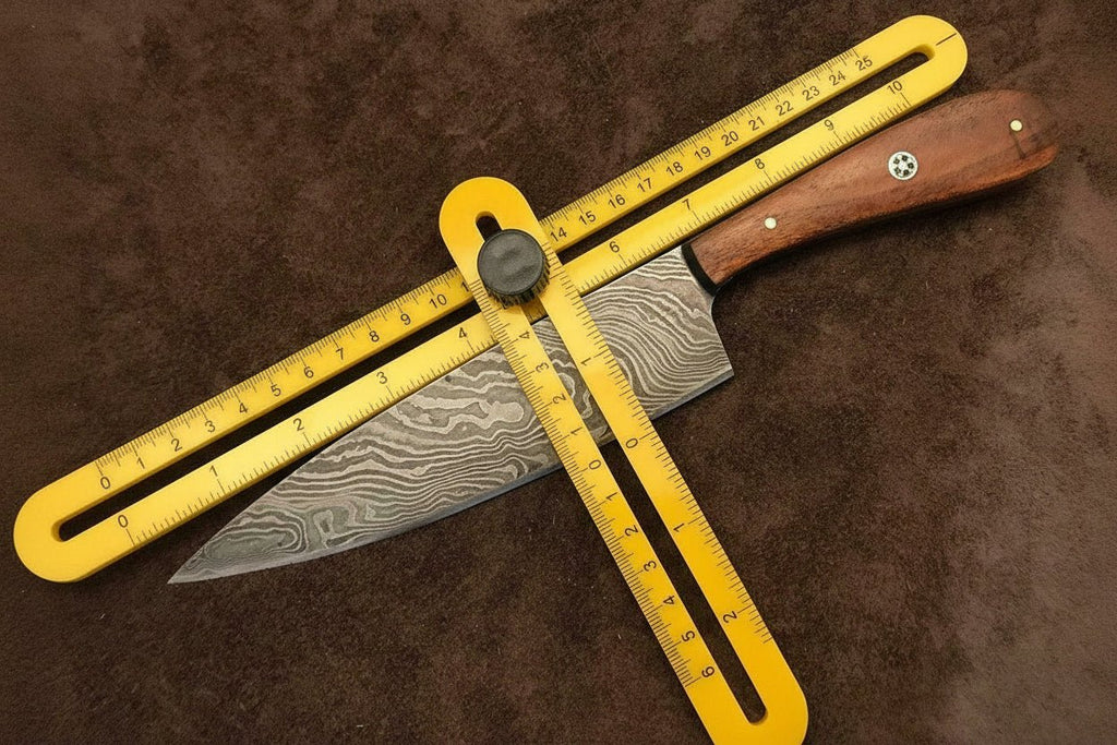 Chef Knife, Twist Pattern Damascus Steel Blade, Walnut Wood Handle with Mosaic Pin, Full Tang Professional Kitchen Knife, JW SteelCrafts
