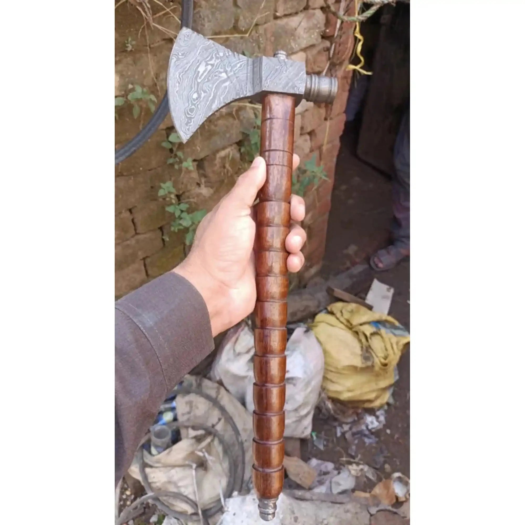 Damascus Pipe Tomahawk Hand Forged Viking Axe