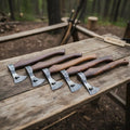 Compact Bearded Utility Hatchets with Decorative Cutout