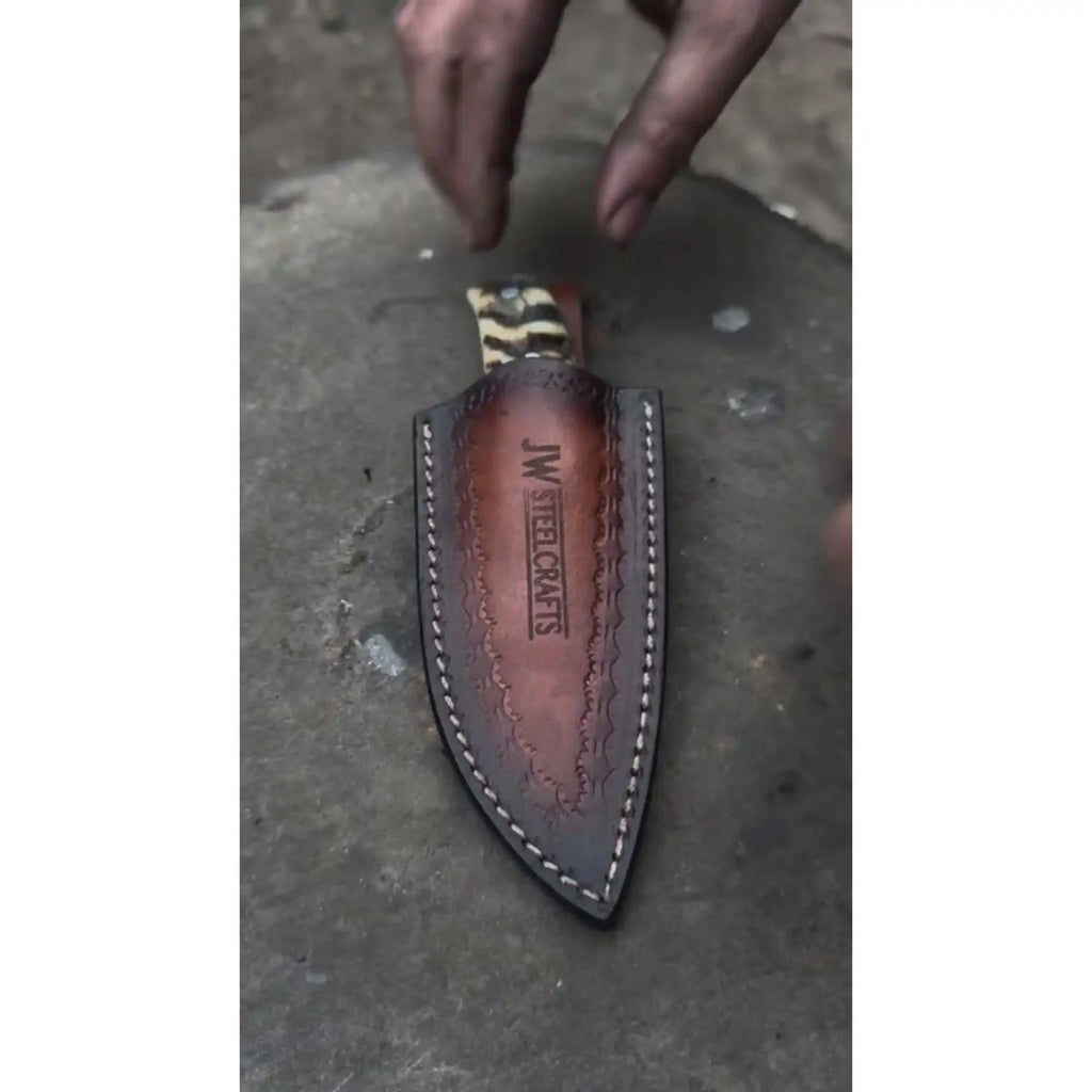 Compact Outdoor Knife – Stainless Steel Blade | Ram Horn or Wengi Wood Handle | JW SteelCrafts