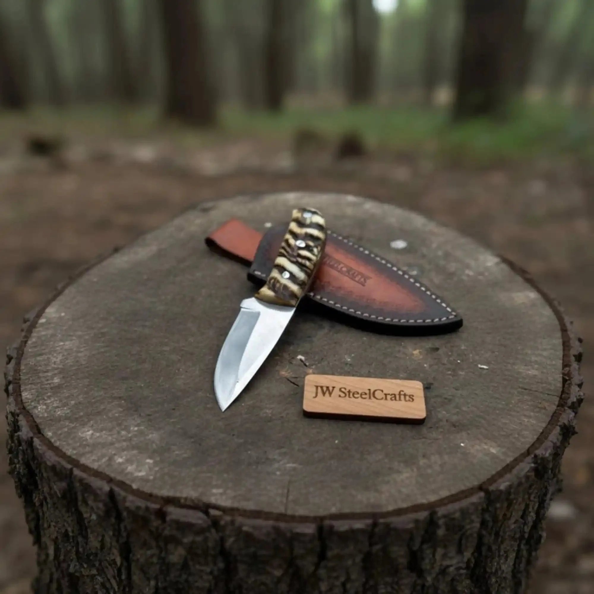 Compact Outdoor Knife – Stainless Steel Blade | Ram Horn or Wengi Wood Handle | JW SteelCrafts