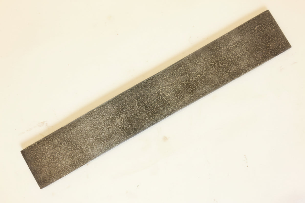 10 Inch Raindrop Pattern Damascus Steel Billet Bar for Knife Making and Bladesmith Stock