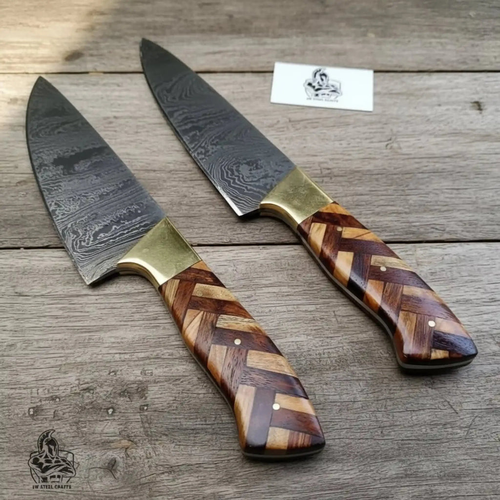 Custom made Chef Knives Set with Wood handle