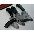Custom Pattern-Welded Damascus Tracker Knives Collection (5 Knives) — Bushcraft & Survival Set