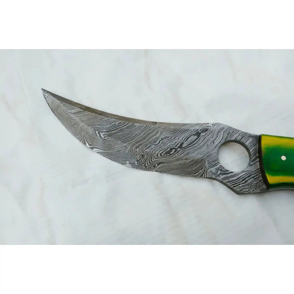 Damascus Hunting Knife 8.5” Fixed Blade