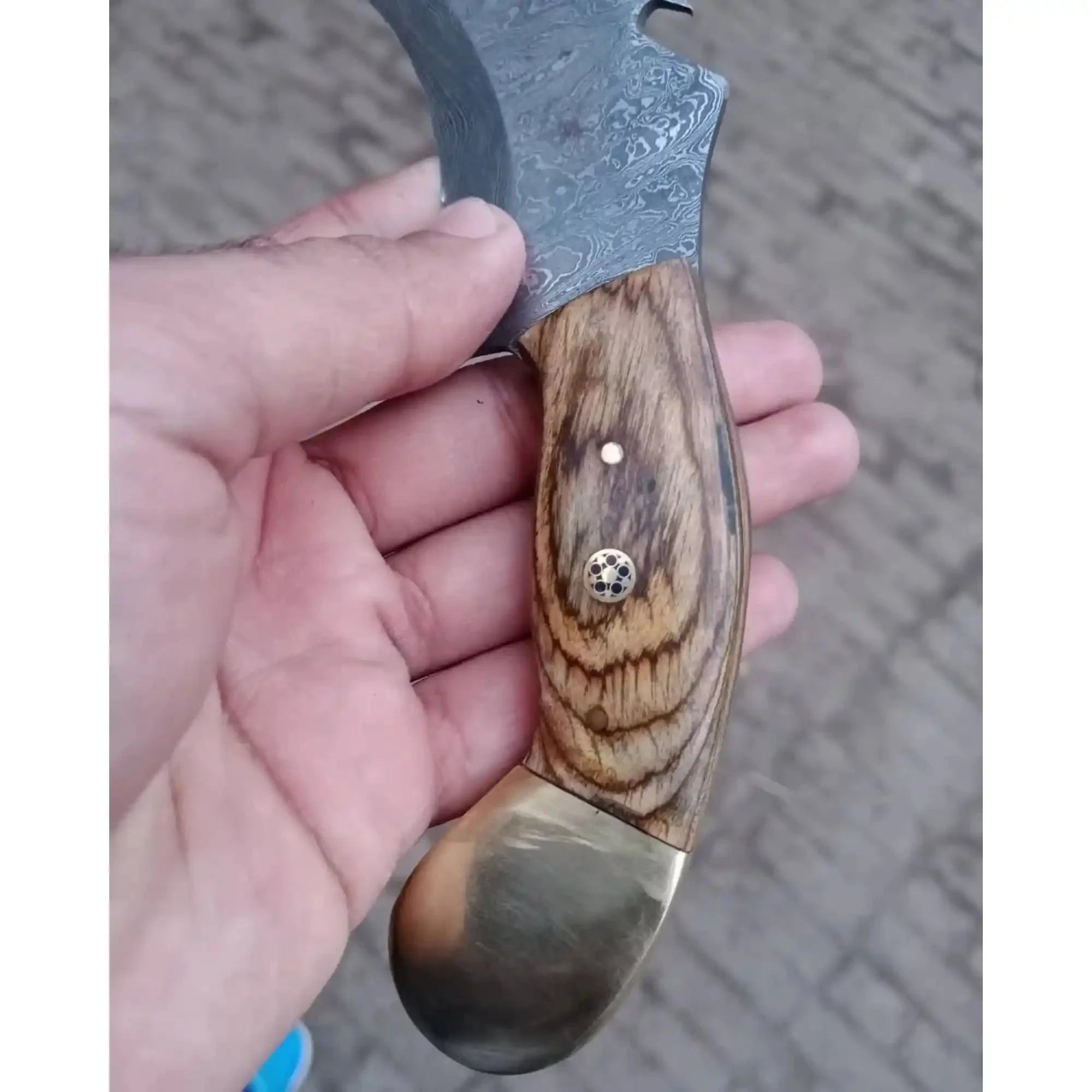 Damascus karambit knife..