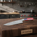 Damascus Steel Chef Knife with USA Flag Resin Handle