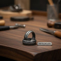 Damascus Steel Wedding Band Set for Couples Twisted Damascus Rings