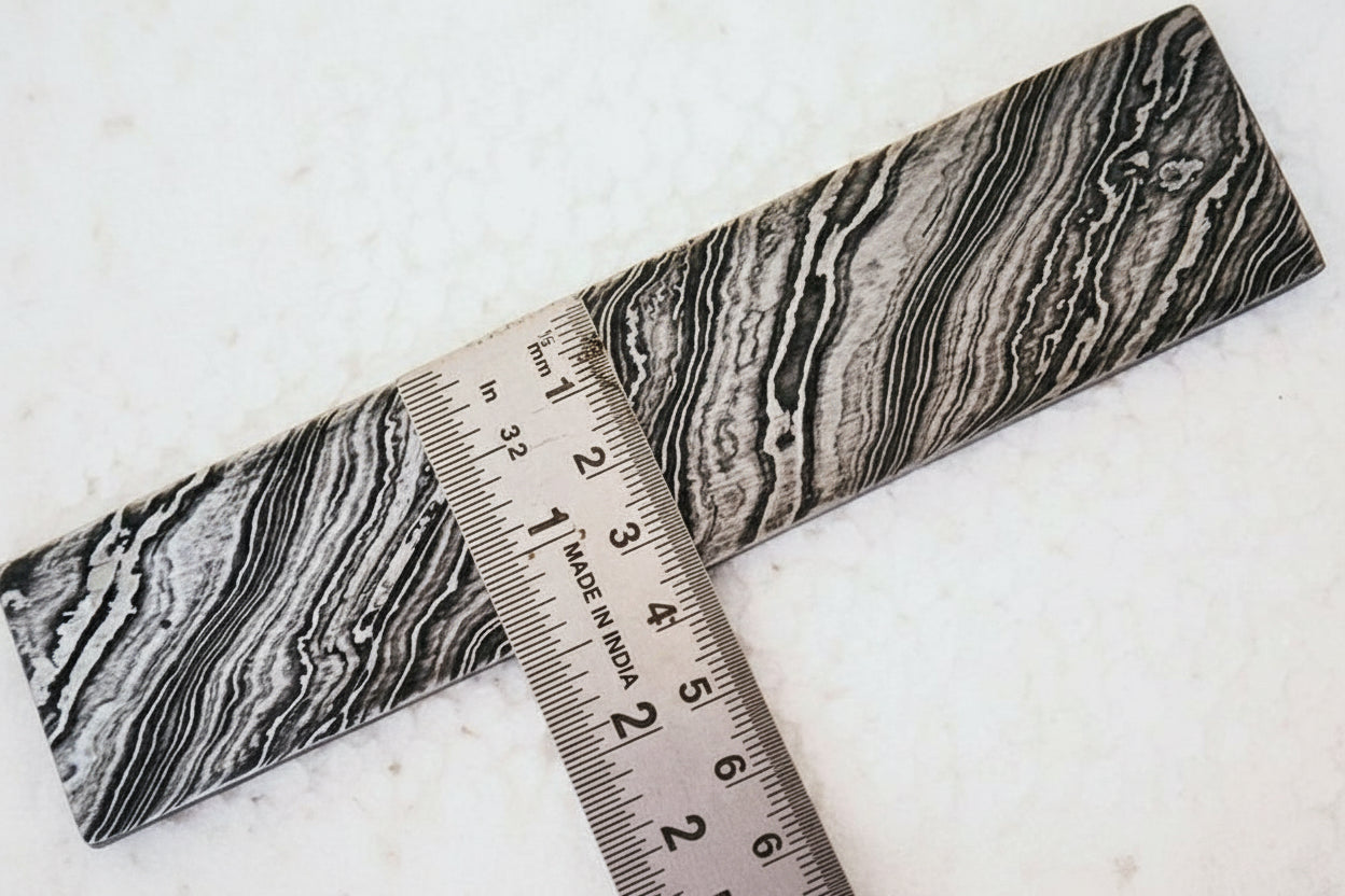 Damascus Steel Billet Bar 10" Pattern Welded Blank for Knife Making