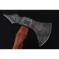 Double-Bit Damascus Axe Head with Rear Spike Variant