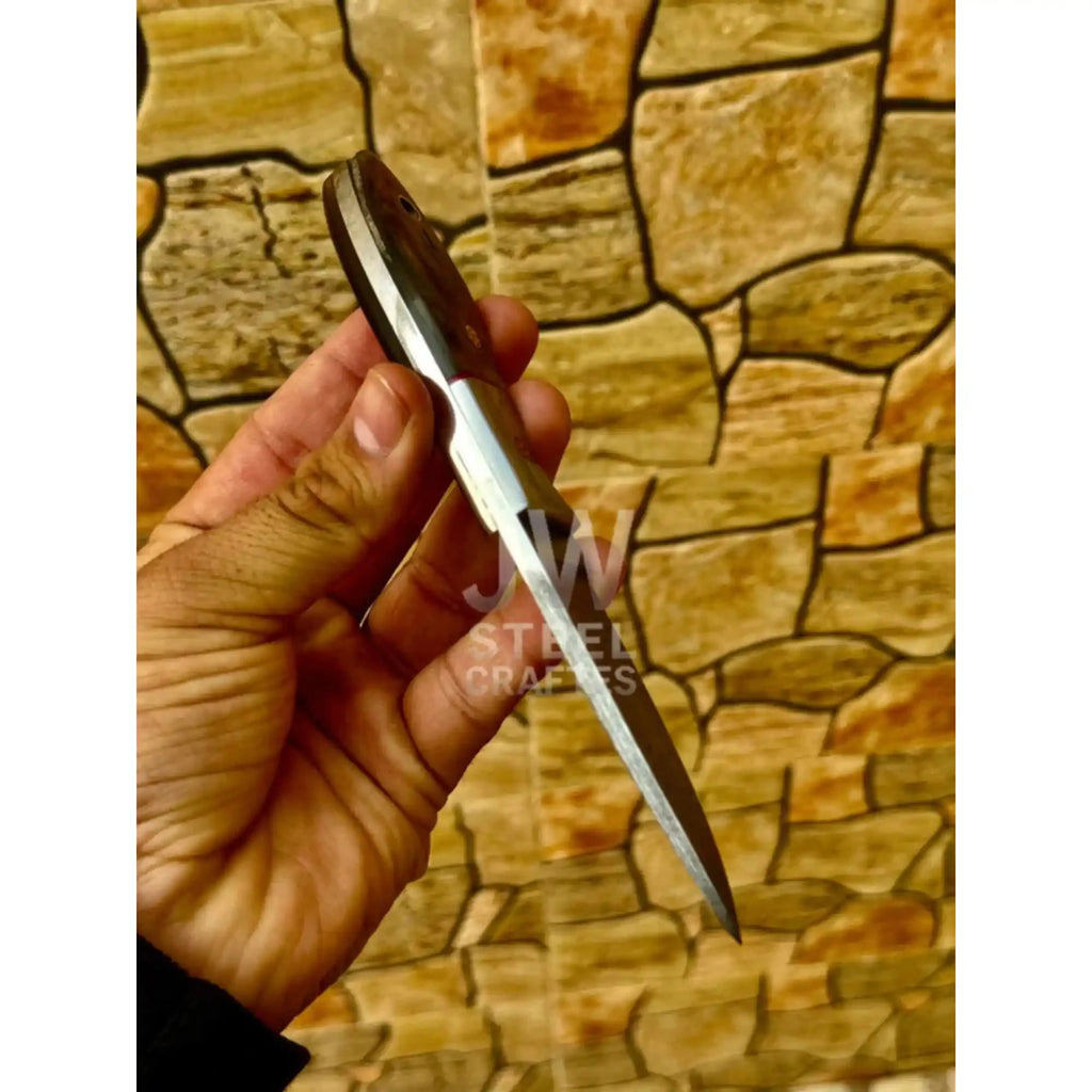 EDC Skinner Knife Damascus Steel, 6.5” Fixed Blade