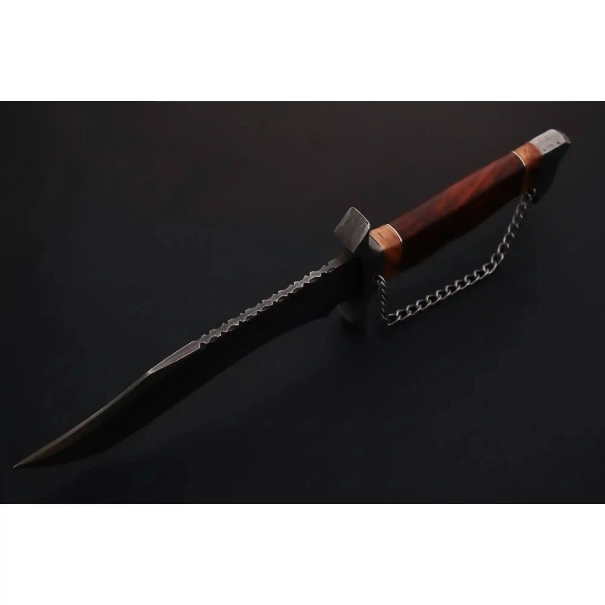 Frontier Bowie Knife Recurved Clip Point Damascus Steel with Coffin Handle and S Guard – JW SteelCrafts