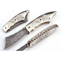 Hand Engraved Damascus Folding Knife with Skull Design & Brass Liners – Collector Pocket Knife
