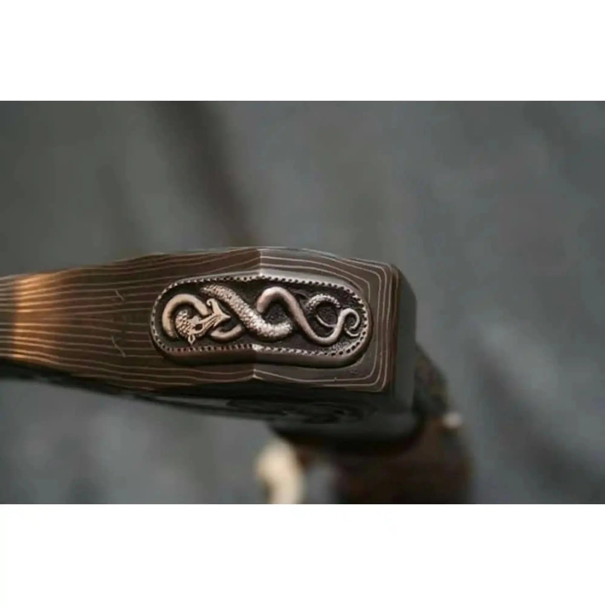 Hand Engraved Damascus Viking Axe with Carved Hardwood Handle and Matching Damascus Knife | Norse Collector Axe Set | JW SteelCrafts