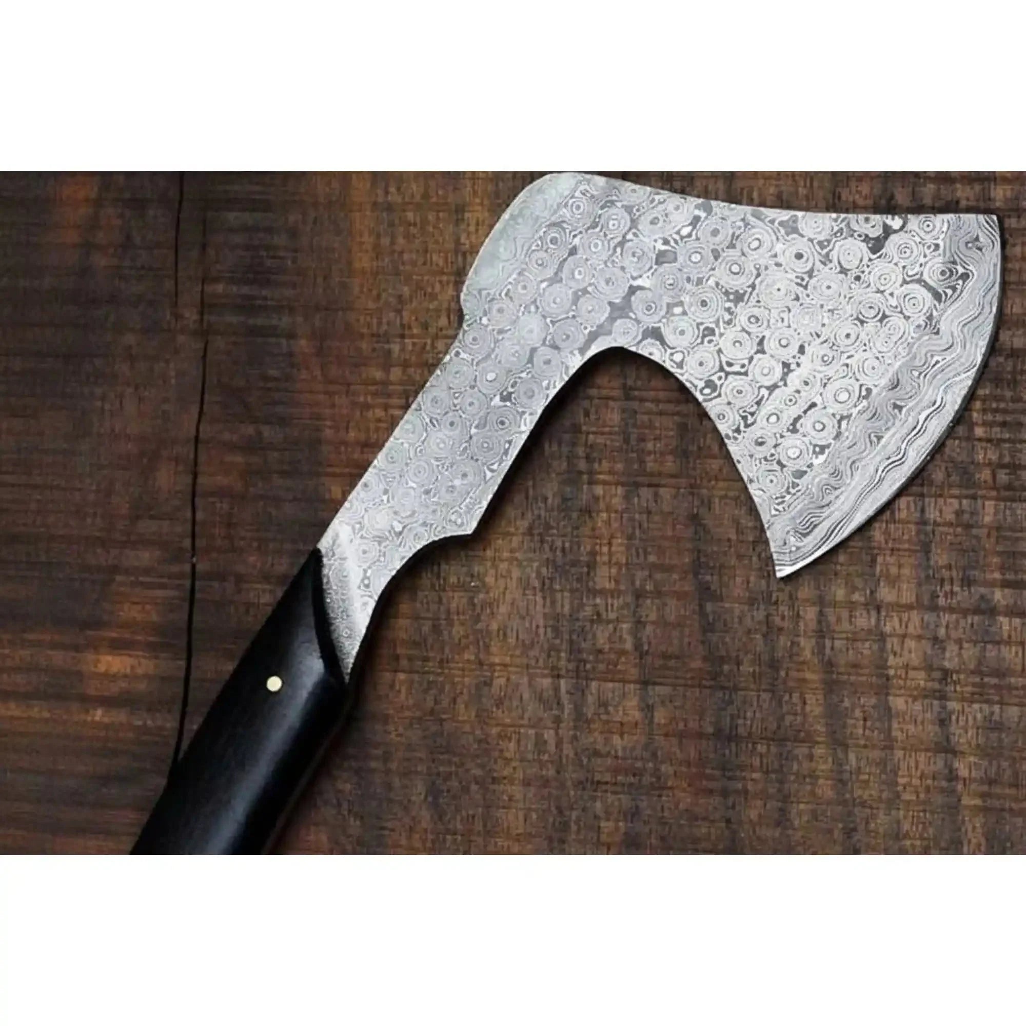 Hand-Forged Bearded Camp Hatchet with Hardwood Handle and Leather Sheath
