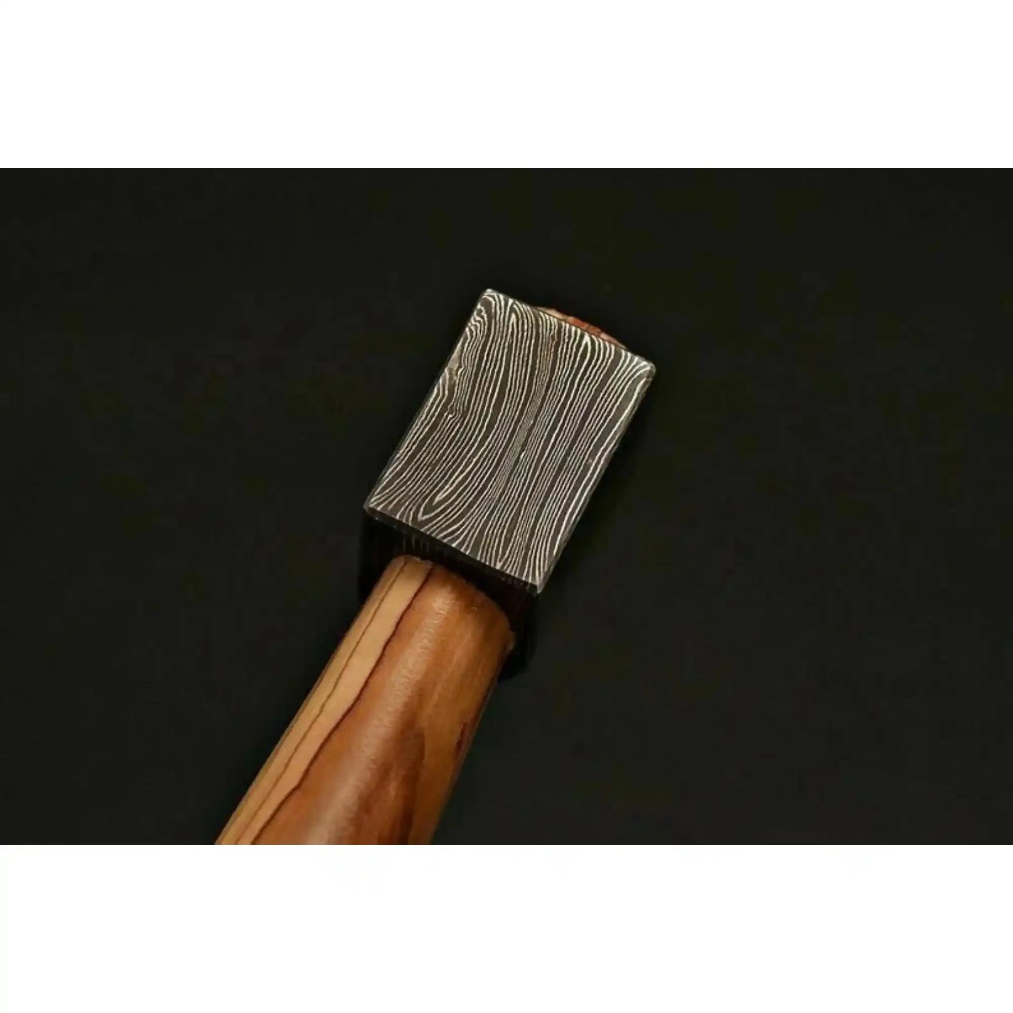 Hand-Forged Damascus Bearded Bushcraft Hatchet with Hardwood Handle