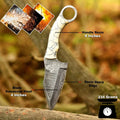 Handcrafted Damascus Steel Ring Handle Outdoor Utility Knife – Resin Grip – JW SteelCrafts