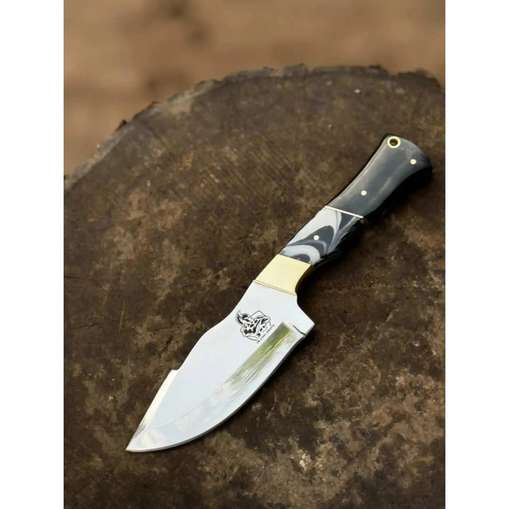 Handcrafted Stainless Steel Outdoor Knife with Black Resin Handle | JW SteelCrafts