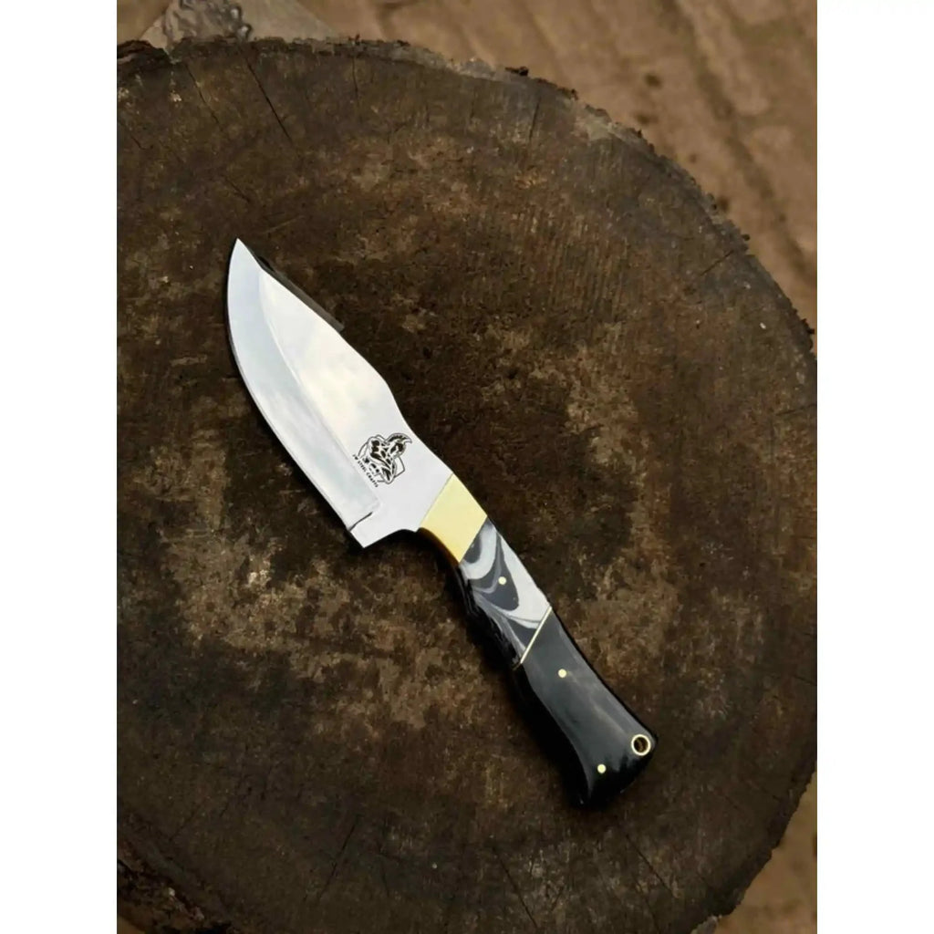 Handcrafted Stainless Steel Outdoor Knife with Black Resin Handle | JW SteelCrafts