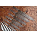 6-Piece Handmade Damascus Chef Knife Blank Set, Forged Steel Blades, Custom Knife Making Supply