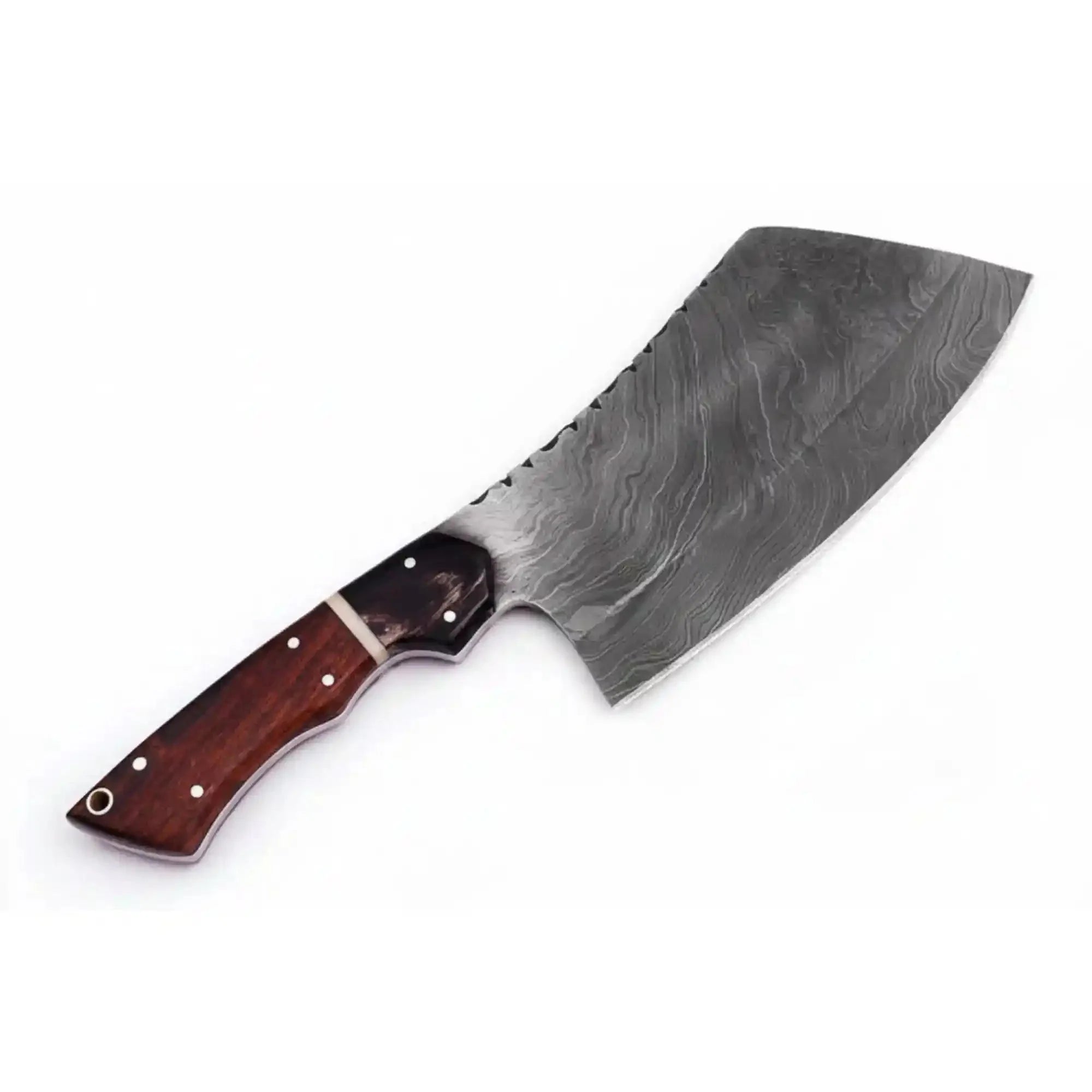 10" Handmade Damascus Chef Knife Cleaver Twisted Pattern Rosewood Handle