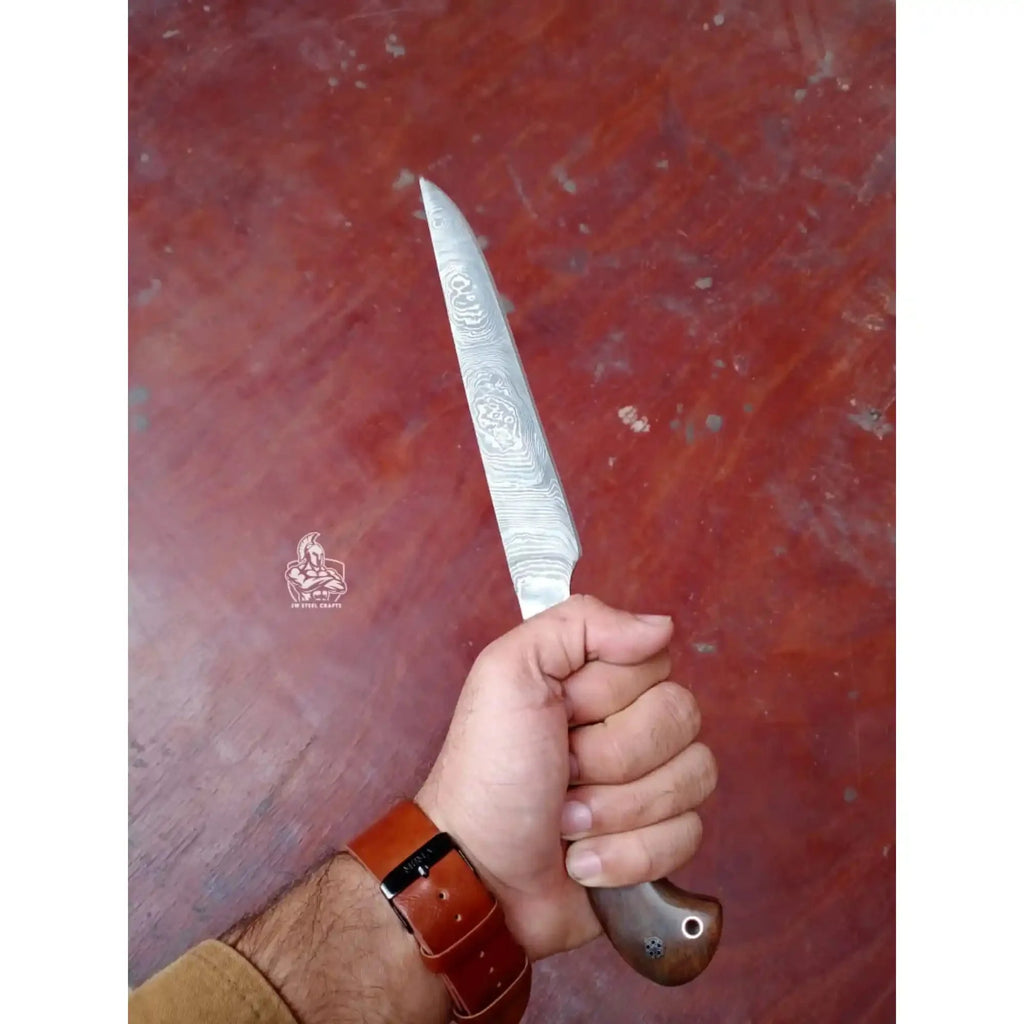 Handmade Damascus Fillet Knife - Premium Blade for Fish Processing & Trimming
