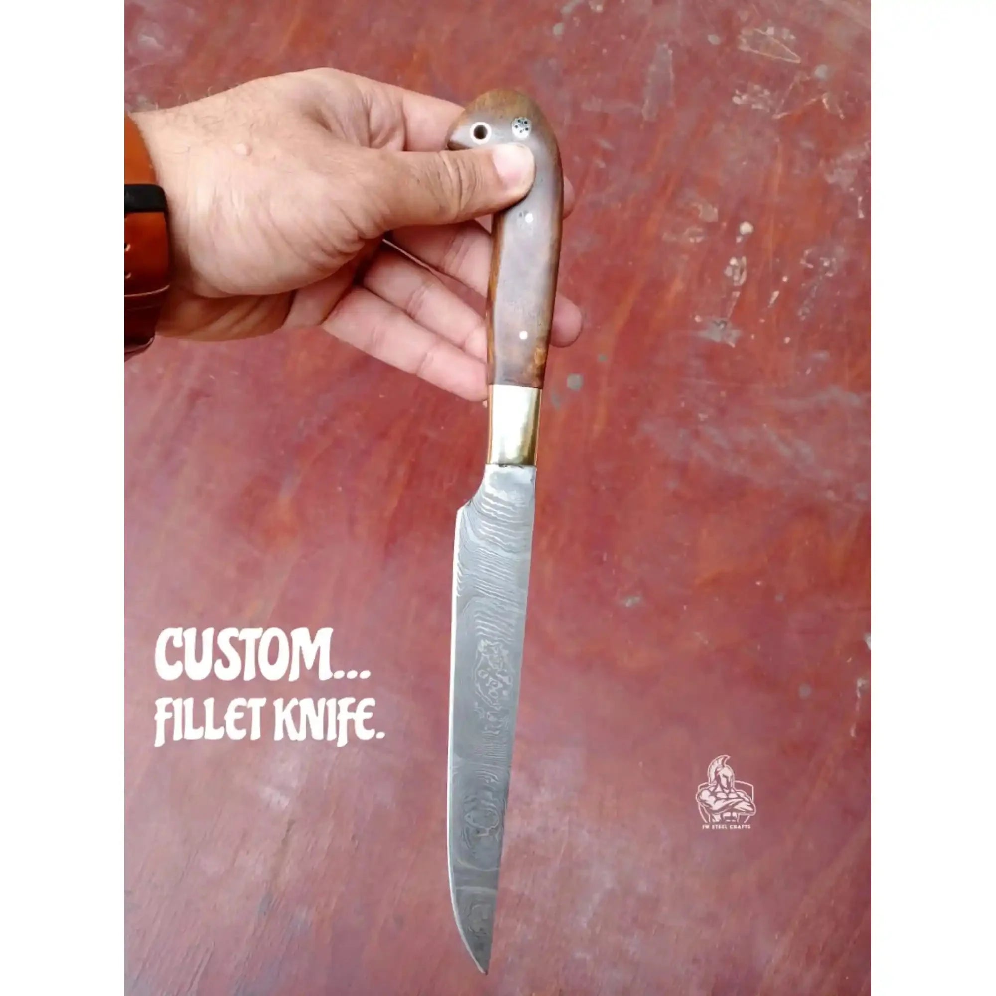 Handmade Damascus Fillet Knife - Premium Blade for Fish Processing & Trimming