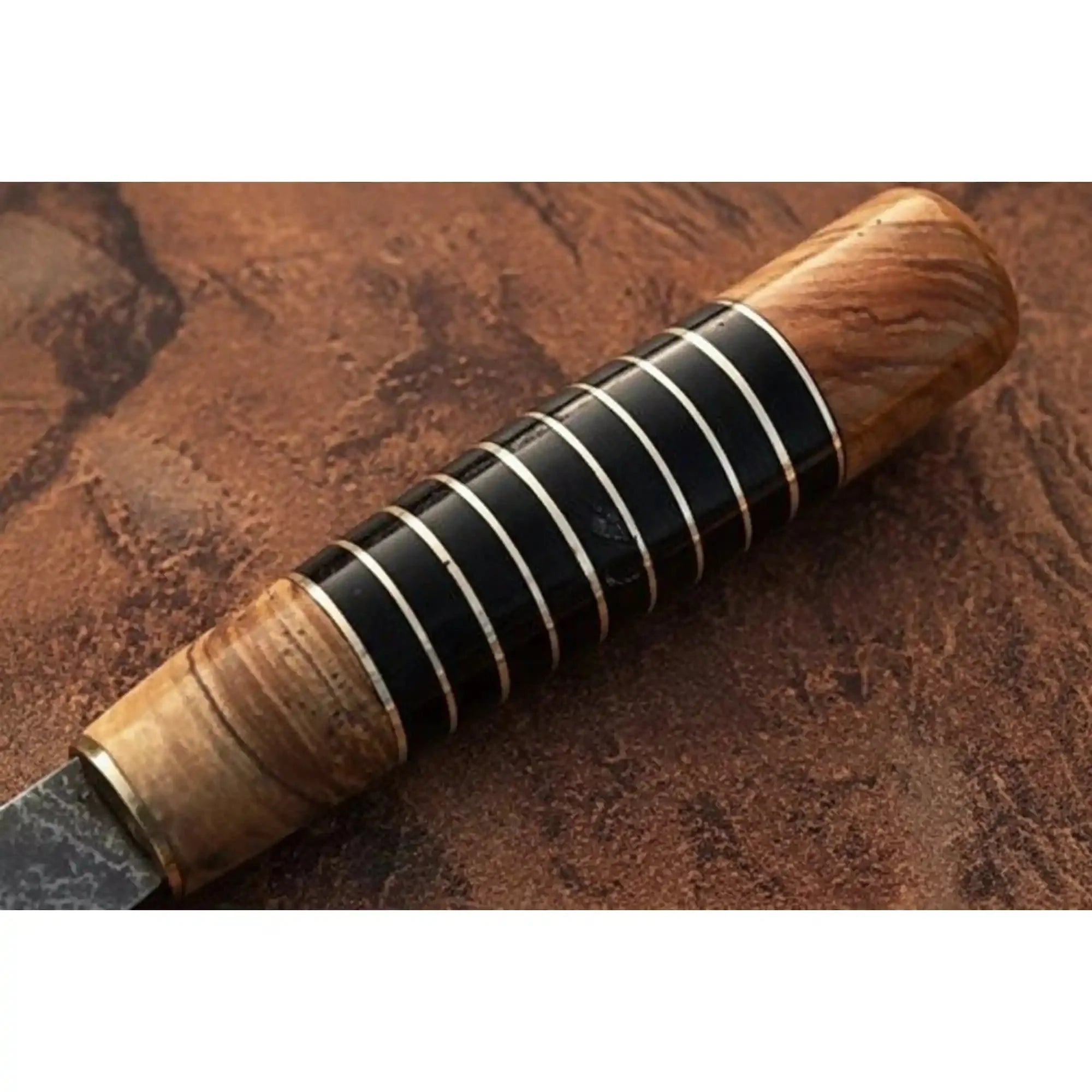 Forged Damascus Kiritsuke Chef Knife, Handmade Japanese Gyuto Knife, Hybrid Wood Handle