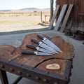 Handmade Damascus Kitchen Knife Set with Walnut Wood Handle - Professional Chef's Knives