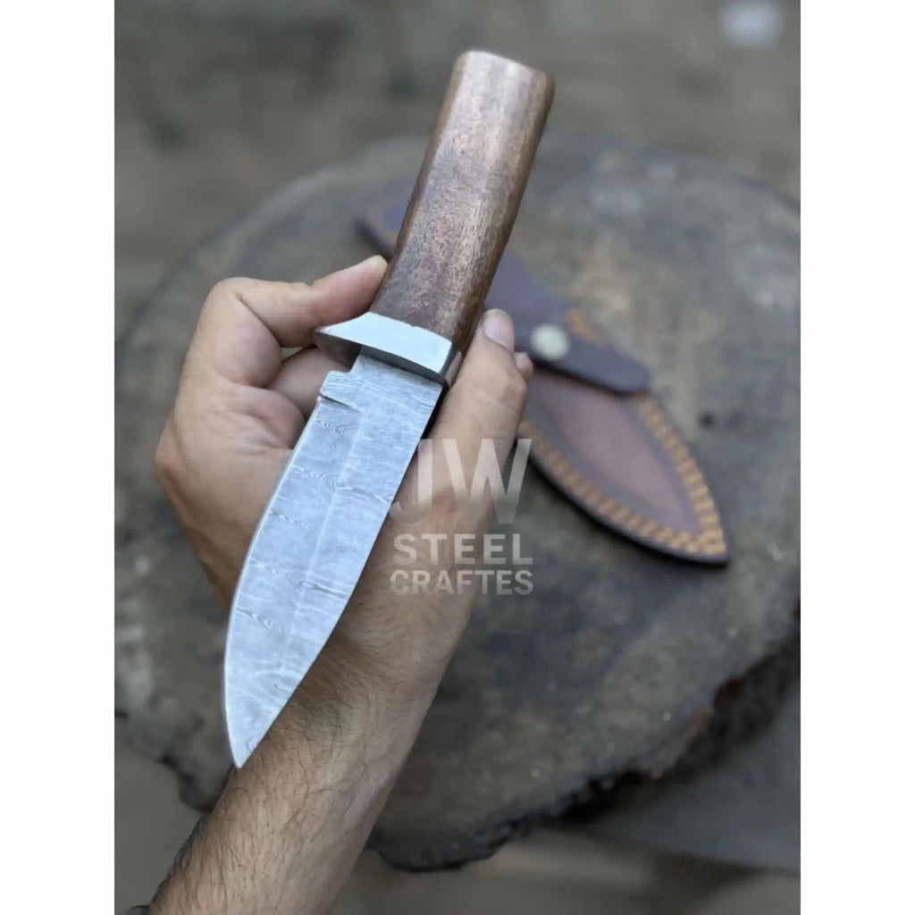 Handmade Damascus Outdoor Utility Knife – Multiple Handle Options