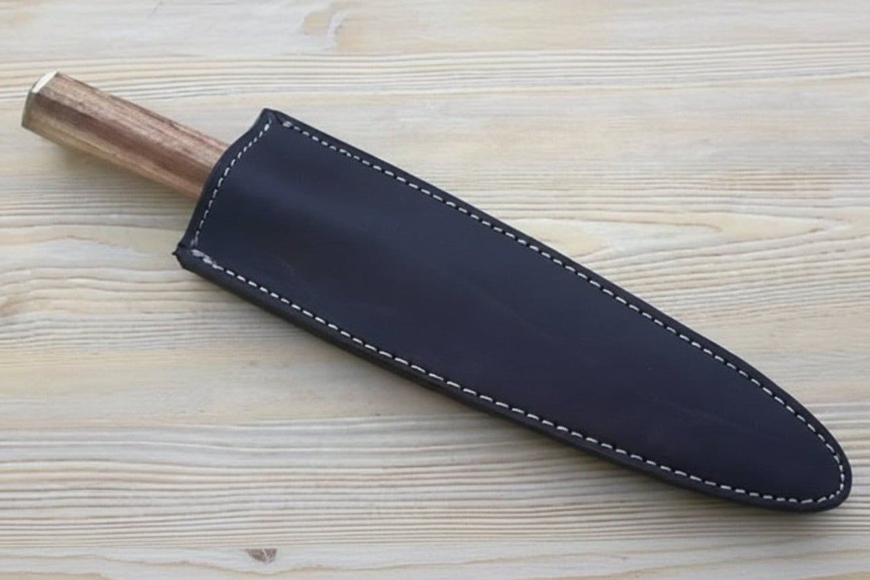 Japanese Utility Knife, Handmade Damascus Petty Knife with Walnut Handle, Small Kitchen Knife
