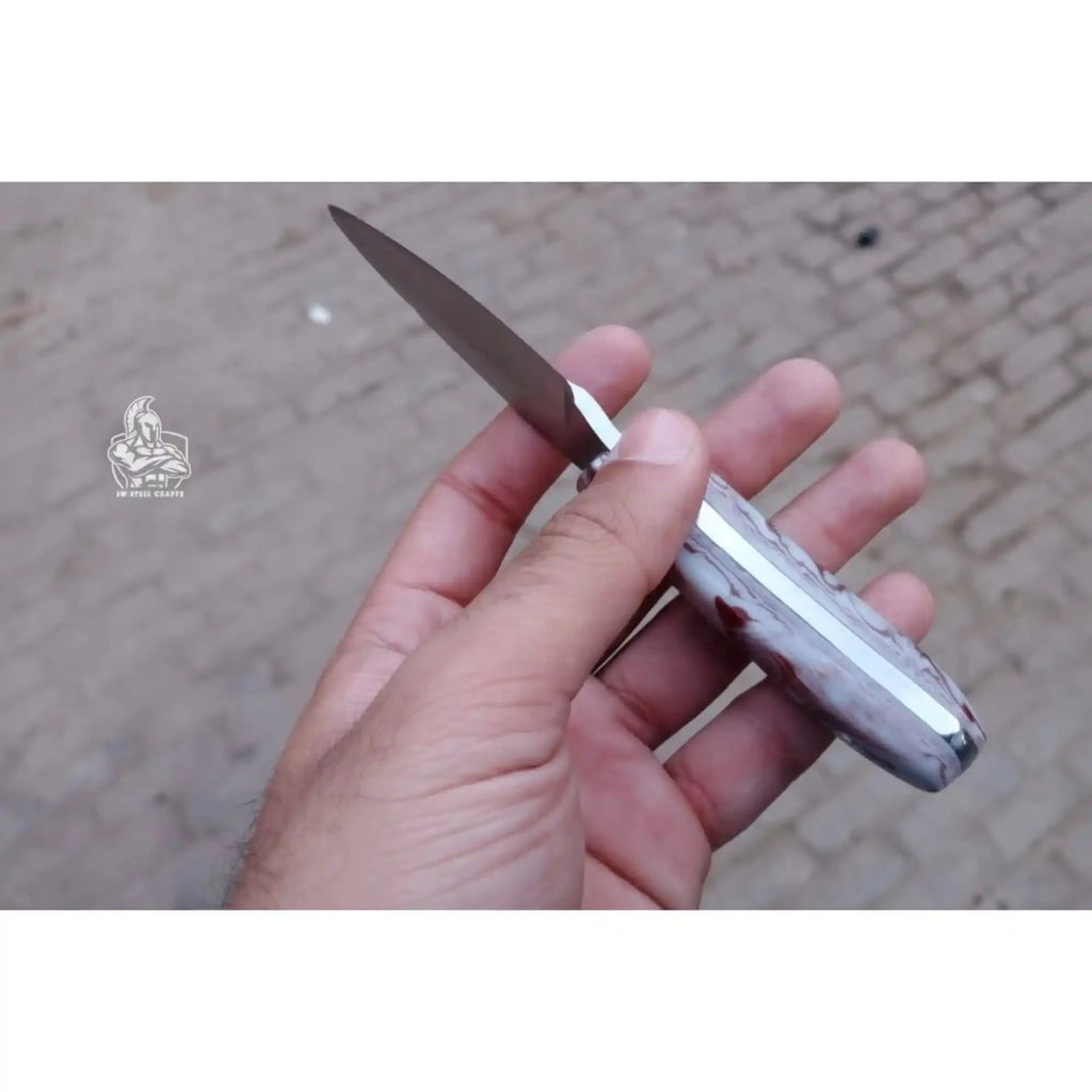 Handmade Skinner Knife Resin Handle 6 Inch Overall Fixed Blade Hunting Knife