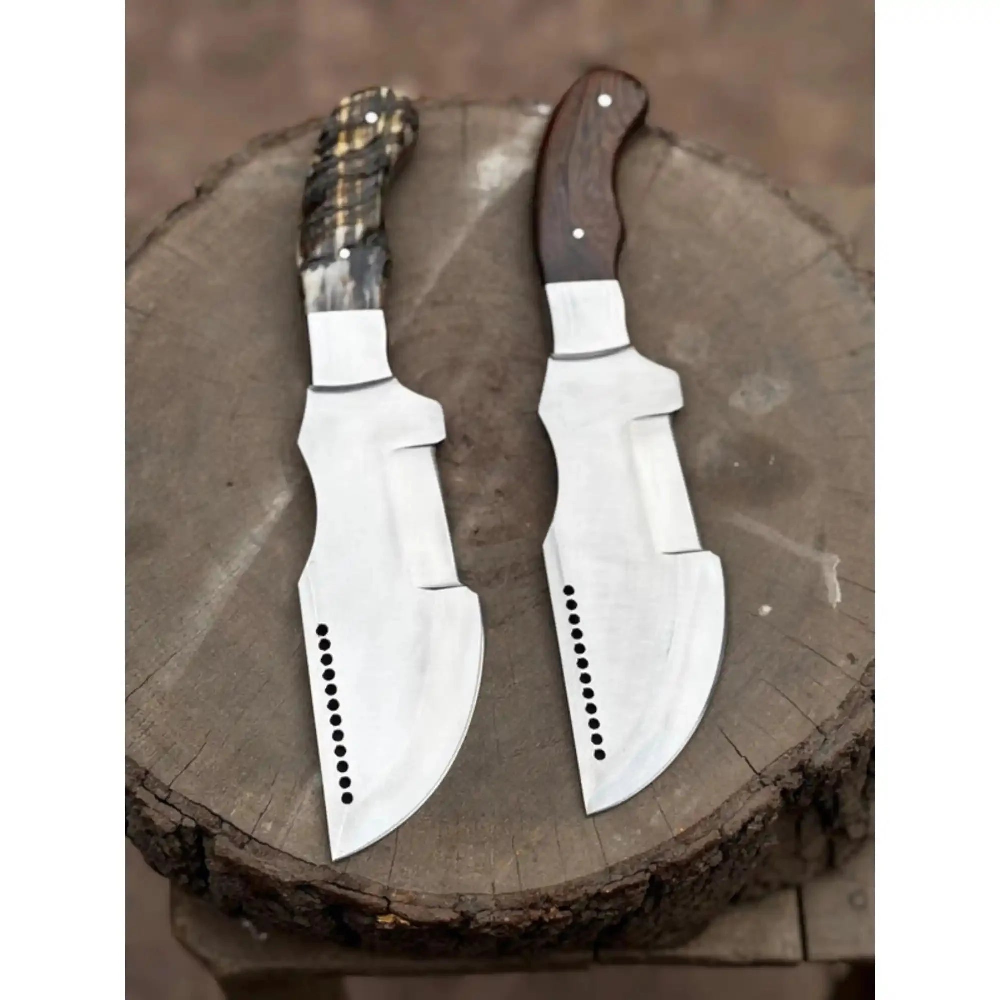 Handmade Stainless Steel Tracker Knife – Ram Horn or Wendi Wood Handle | Heavy Duty Hunting & Camping Knife | JW SteelCrafts